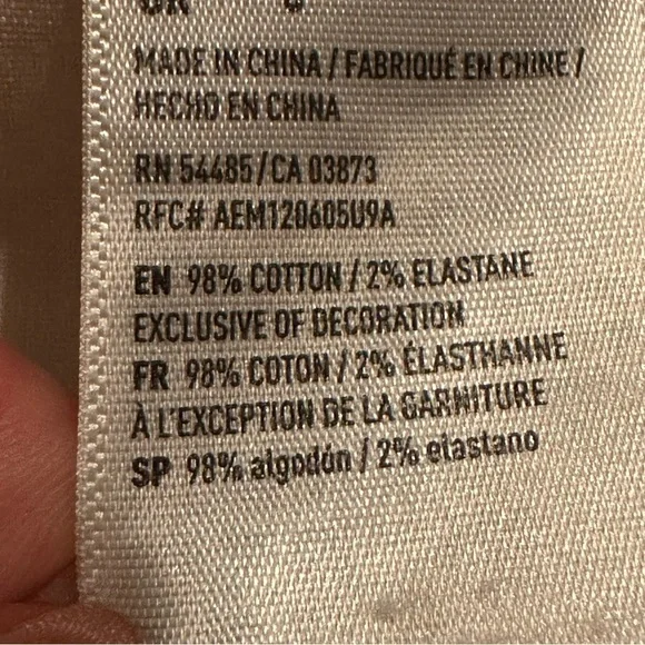 American Eagle Super Stretch  Hi Rise Shortie Distressed White Shorts Size 2 - Picture 10 of 10